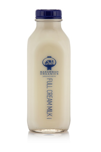 Barambah Organic Full Cream Milk in Glass 750ml