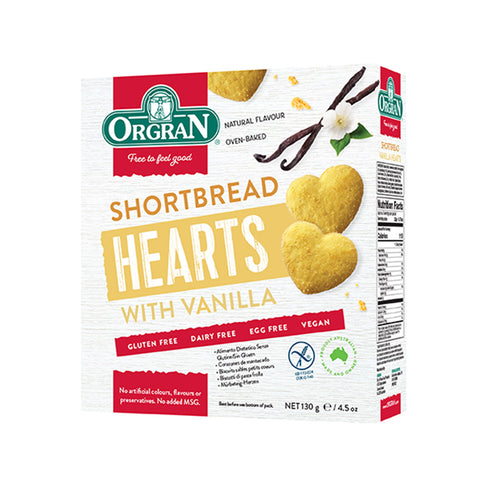 Orgran Premium Gluten Free Shortbread Hearts 150g