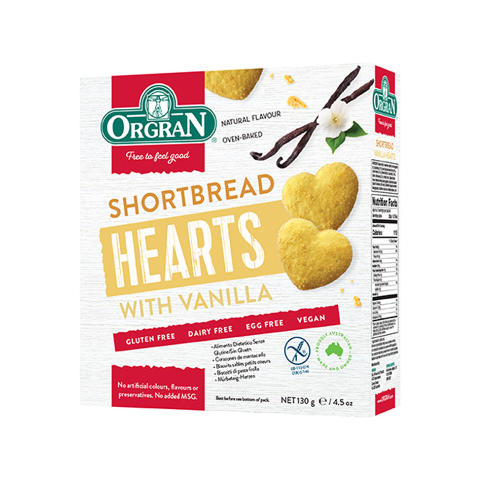 Orgran Premium Gluten Free Shortbread Hearts 150g