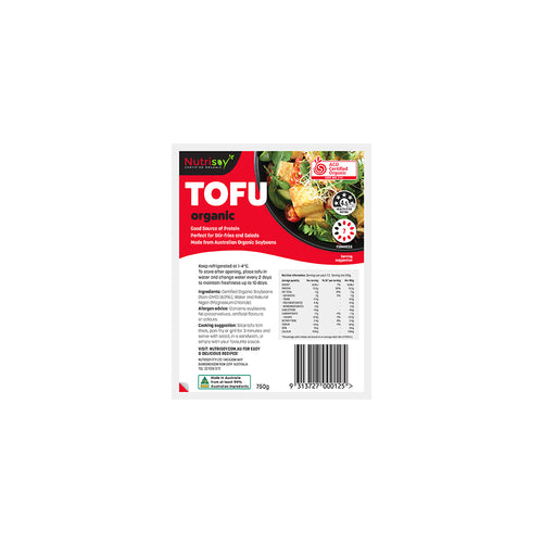 Organic Firm Tofu 750g. Certified Organic high protein firm tofu has a mild flavour and is very versatile in cooking.